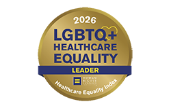 2026 LGBTQ+ Healthcare Equality Leader badge from Healthcare Equity Index.