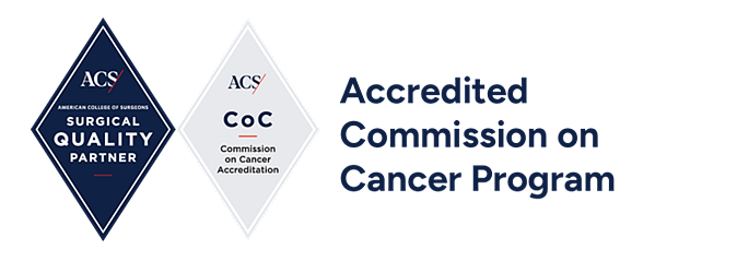 Logo for the Accredited Commission on Cancer Program.