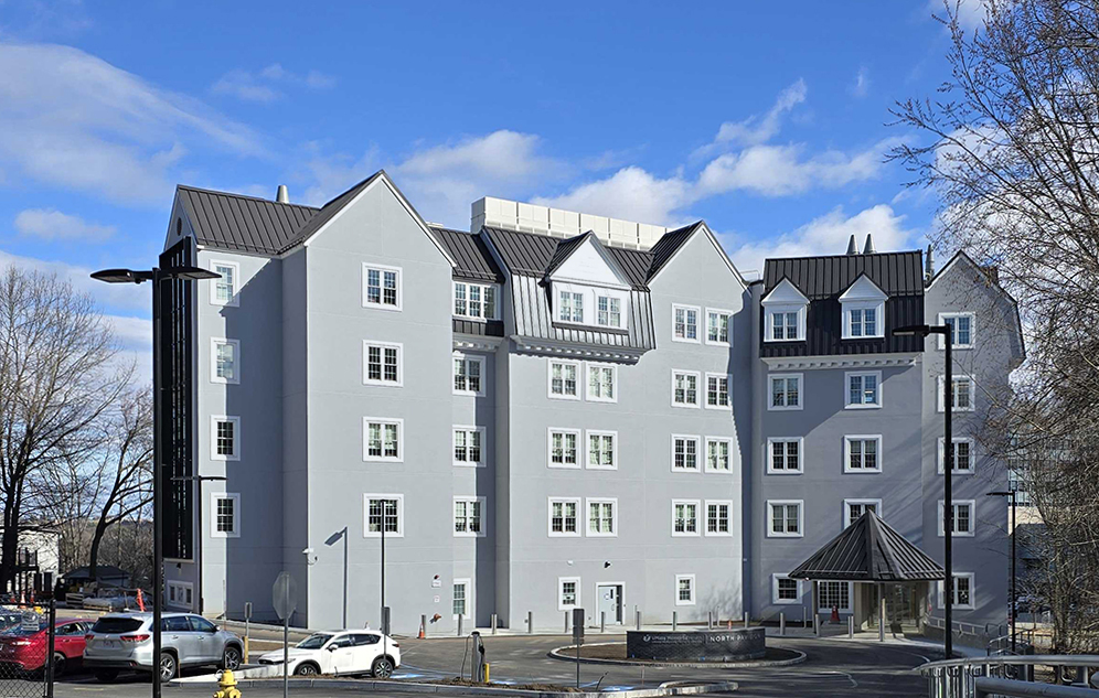 The front view of the North Pavilion.