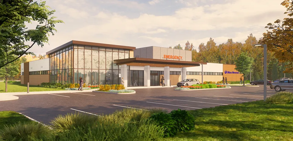Rendering of the future UMass Memorial Medical Center at Nashoba Valley