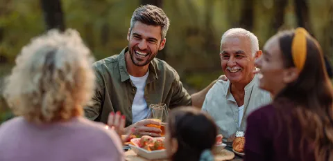 family enjoying a picnic