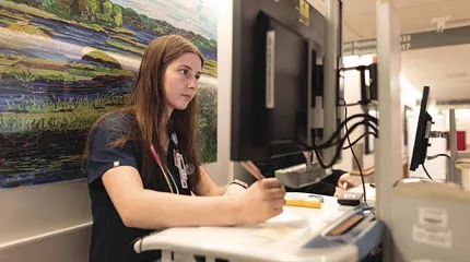 In this June 2024 photo, Teresa Decalles participates in a first-year registered nurse program at UMass Memorial Medical Center in Worcester. Throughout the state, a hospital worker is the victim of abuse every 36 minutes, with nurses and emergency department workers most at risk.