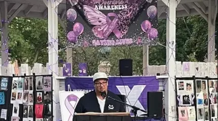 Lawrence Kelly spoke of his own struggles with addiction, which left him homeless and “broken spiritually, emotionally, and financially” at the 10th Annual Overdose Vigil held on Aug. 21.