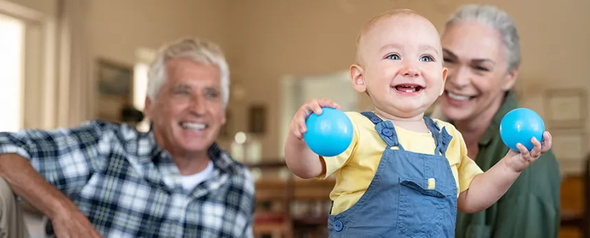 grandparents enjoying time with baby