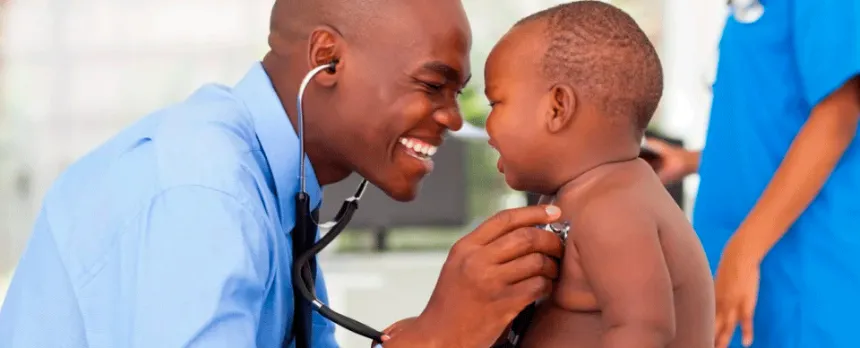 pediatric doctor with baby patient